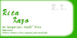 rita kazo business card